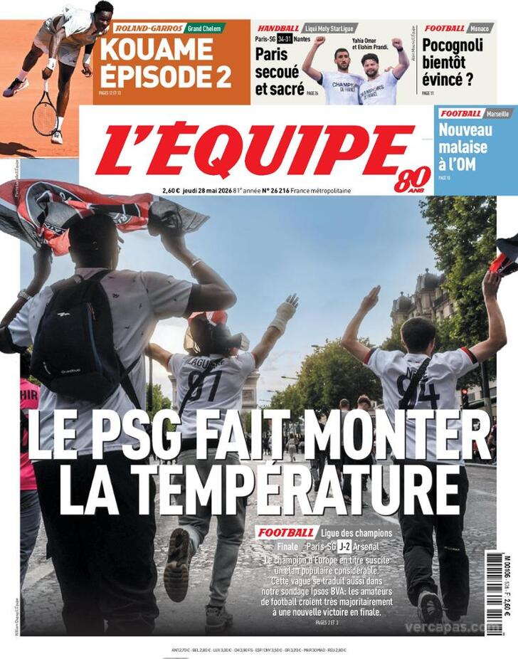 Capa L'�quipe - 2026-05-28