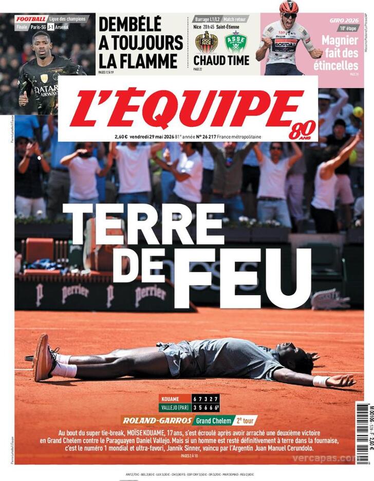 Capa L'�quipe - 2026-05-29