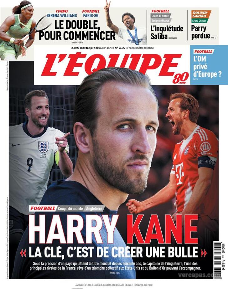 Capa L'�quipe - 2026-06-02