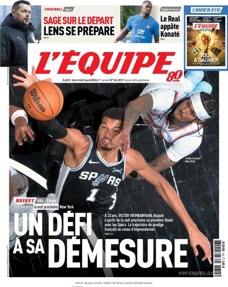 Capa L'�quipe - 2026-06-03