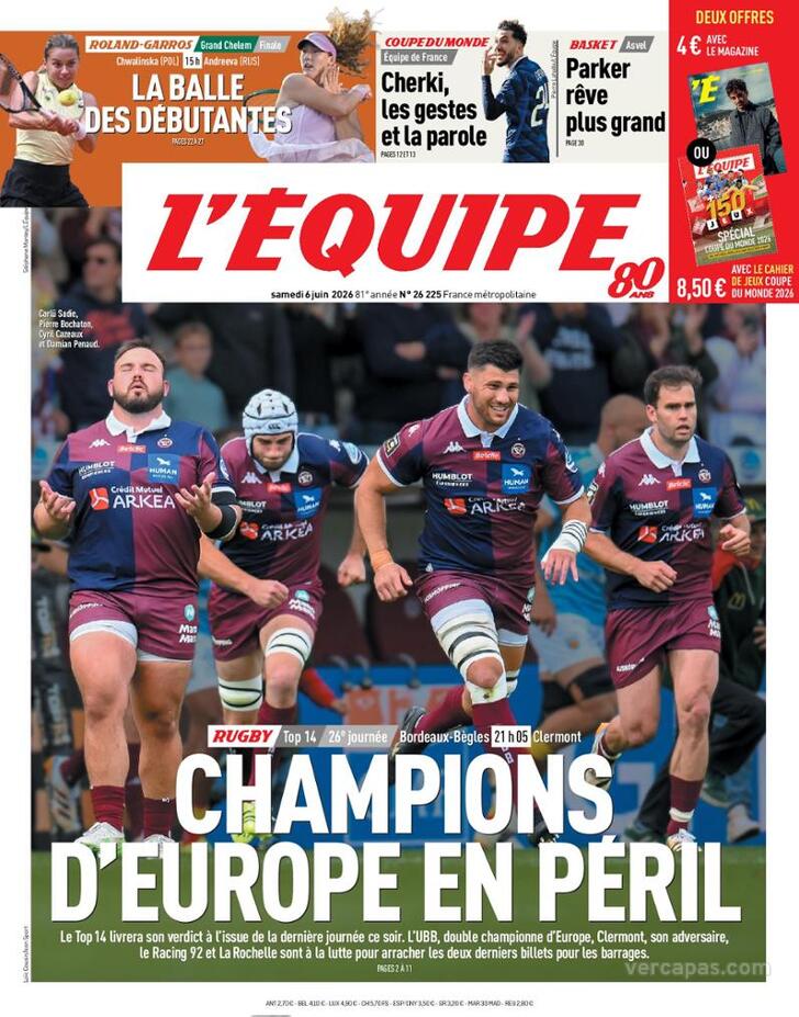 Capa L'�quipe - 2026-06-06