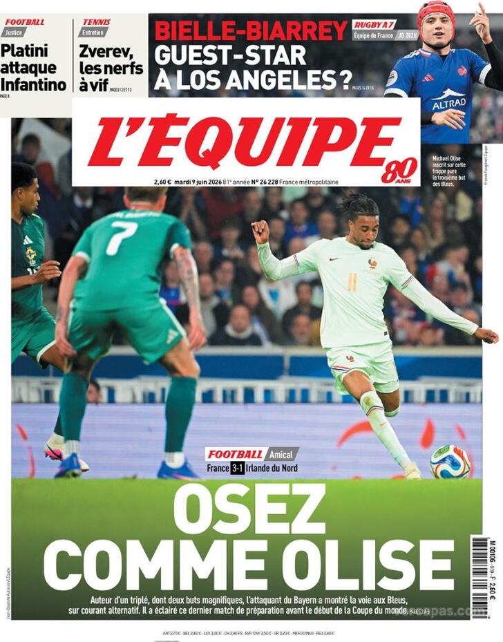 Capa L'�quipe - 2026-06-09