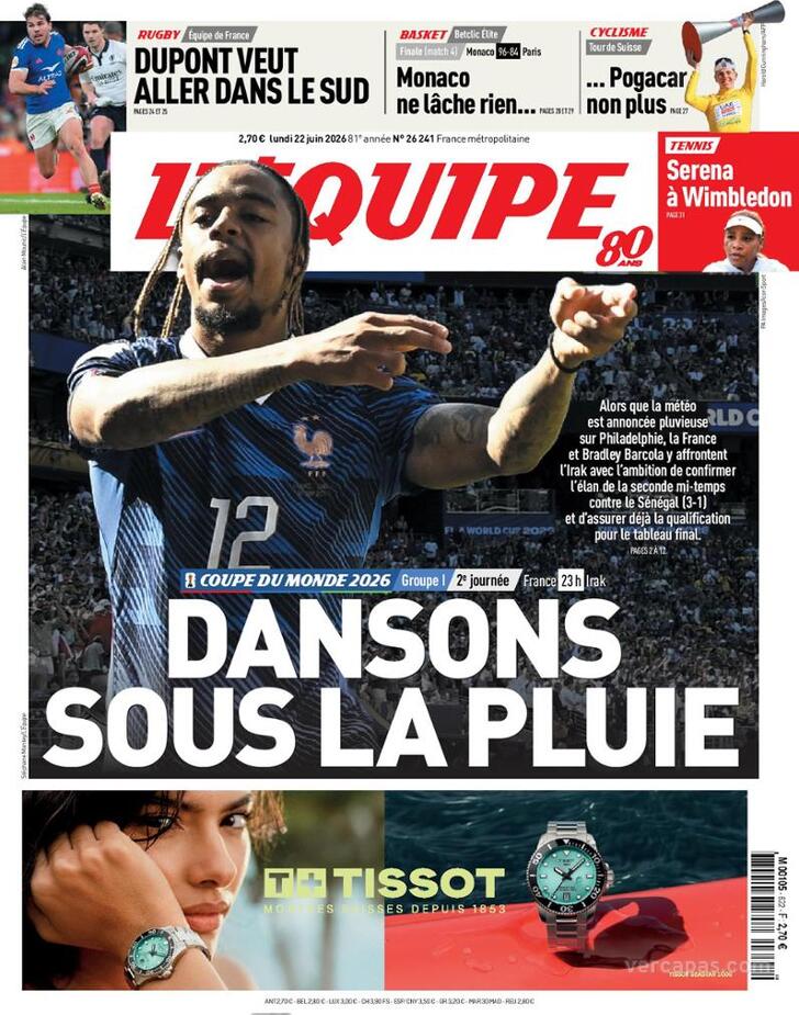 Capa L'�quipe - 2026-06-22