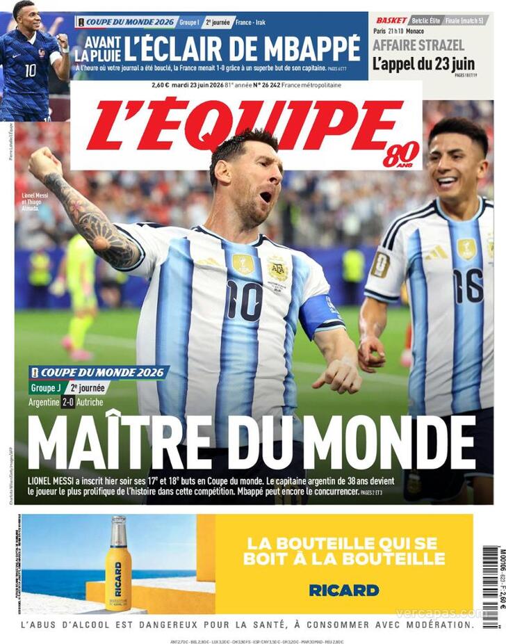 Capa L'�quipe - 2026-06-23