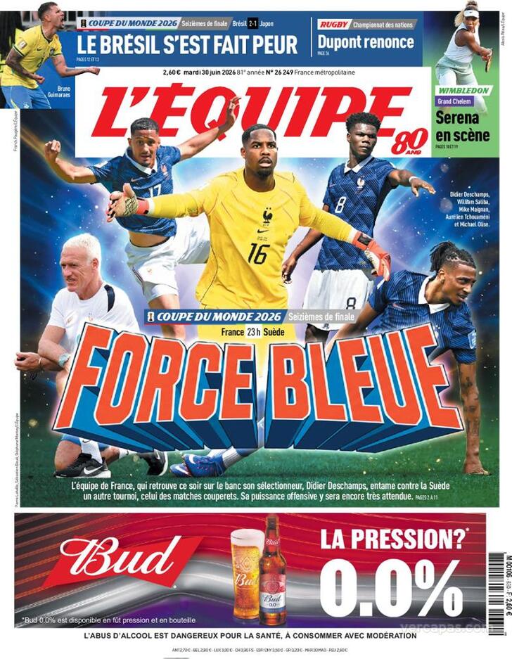 Capa L'�quipe - 2026-06-30