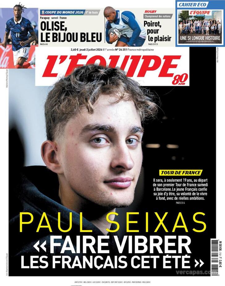 Capa L'�quipe - 2026-07-02