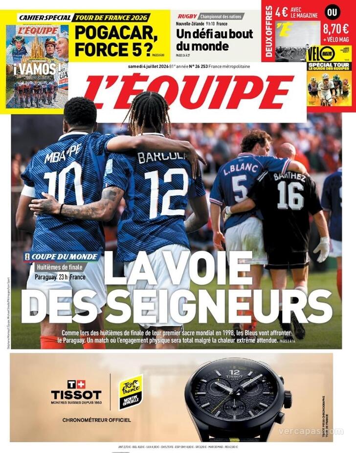Capa L'�quipe - 2026-07-04