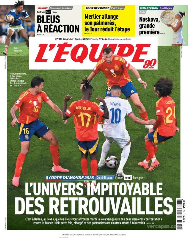 Capa L'�quipe - 2026-07-12
