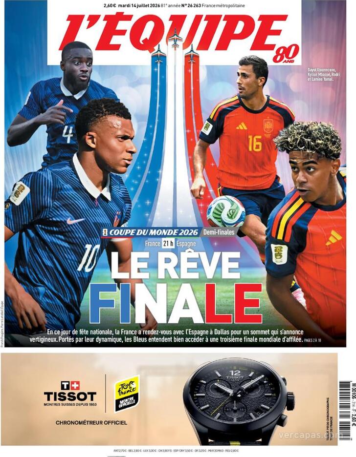 Capa L'�quipe - 2026-07-14