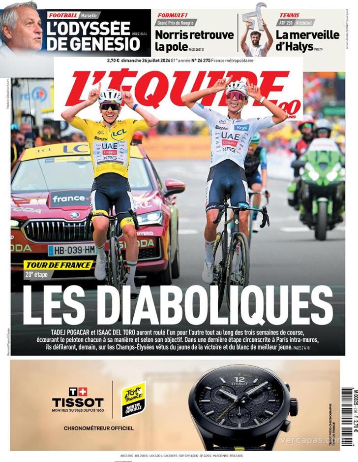 Capa L'�quipe - 2026-07-26