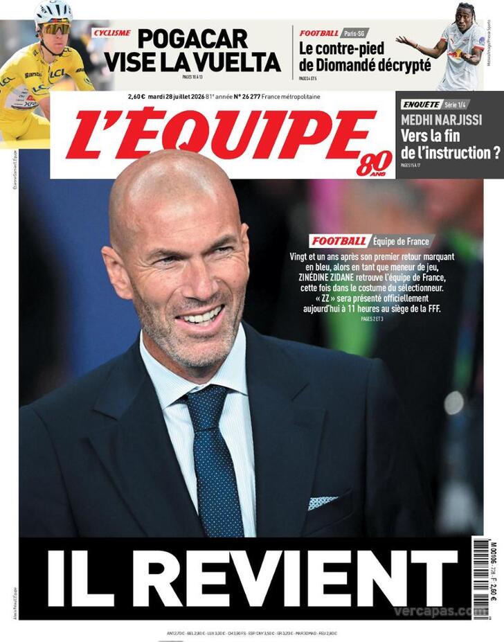 Capa L'�quipe - 2026-07-28