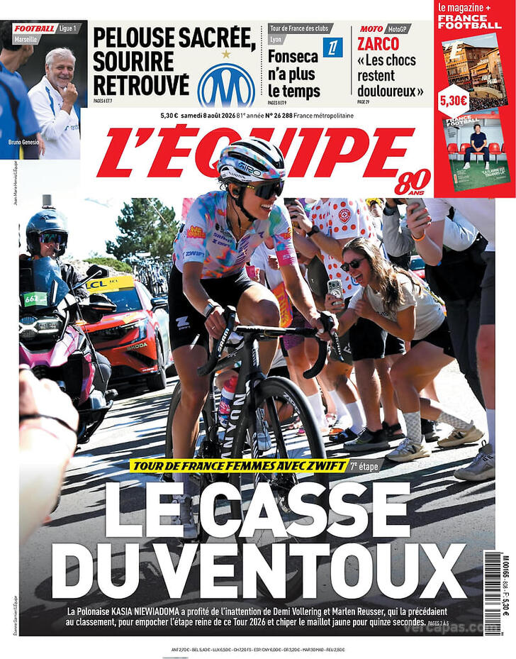Capa L'�quipe - 2026-08-08