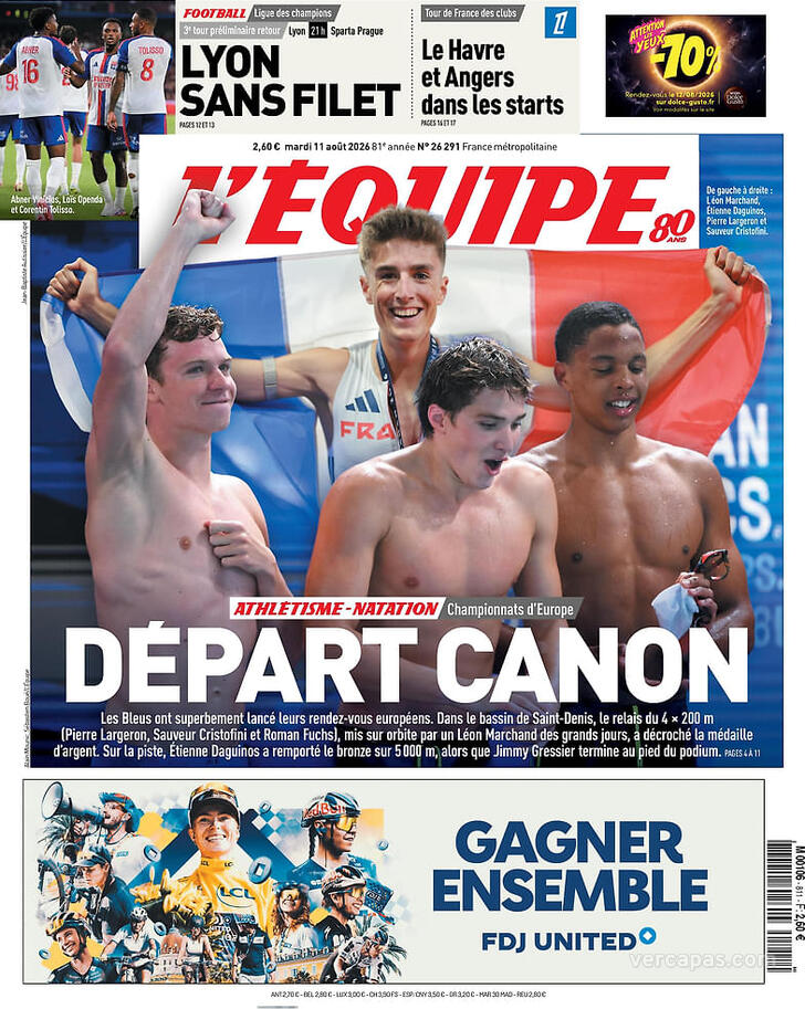 Capa L'�quipe - 2026-08-11