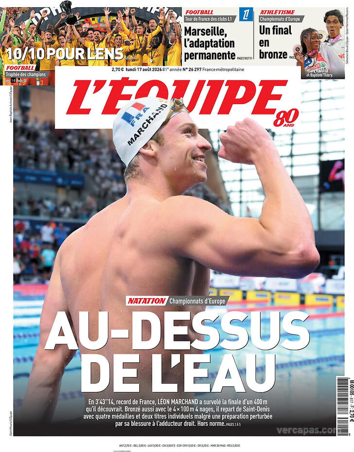 Capa L'�quipe - 2026-08-17