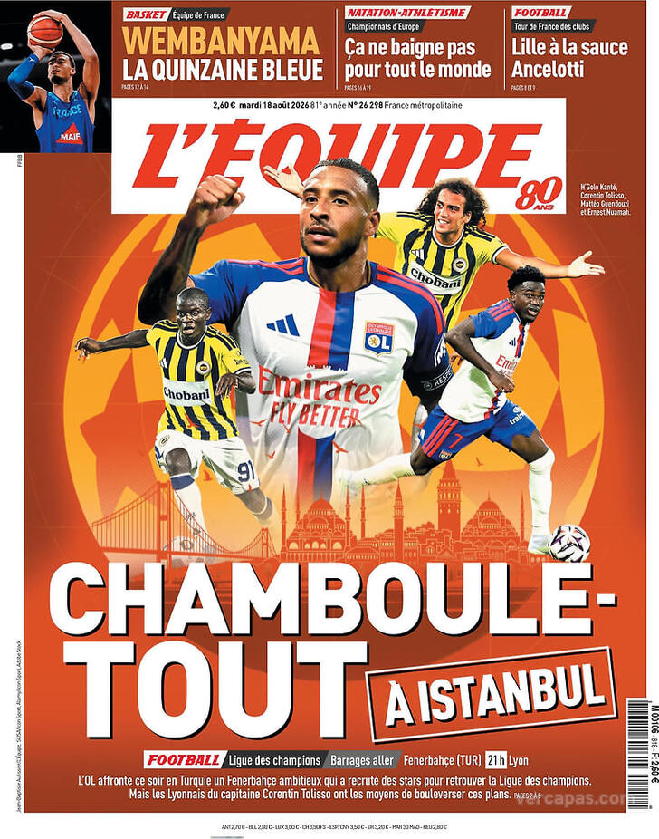 Capa L'�quipe - 2026-08-18