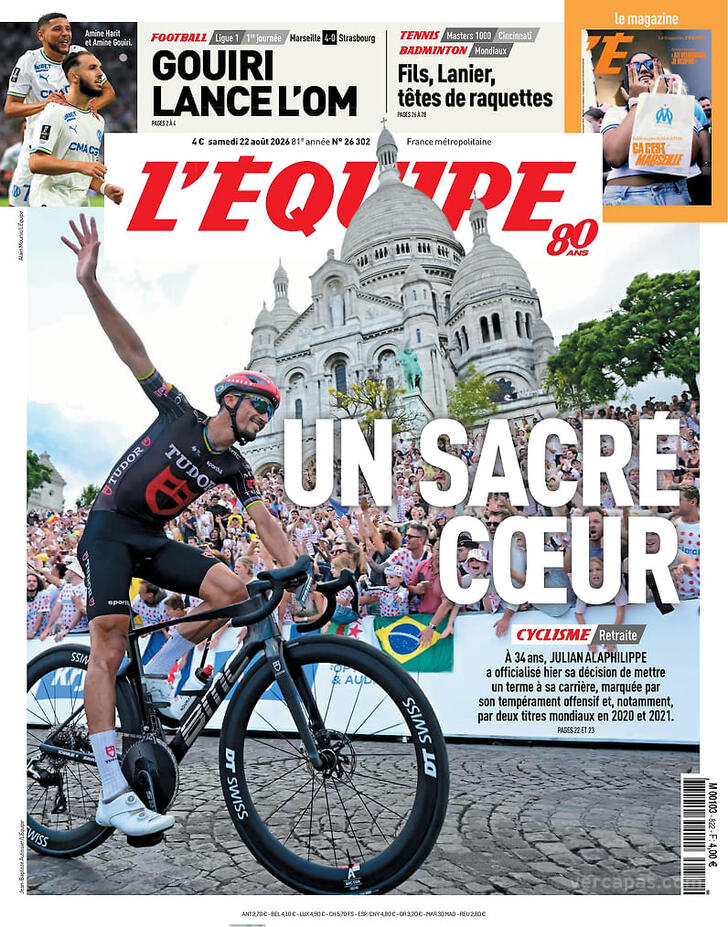 Capa L'�quipe - 2026-08-22