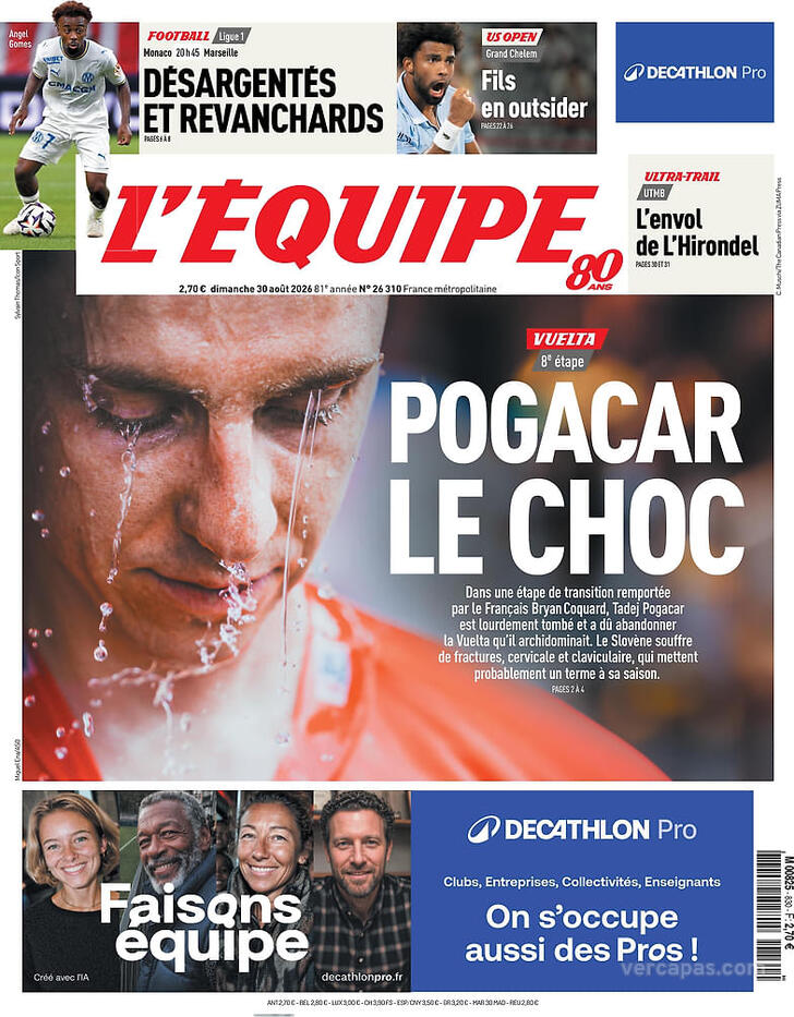 Capa L'�quipe - 2026-08-30