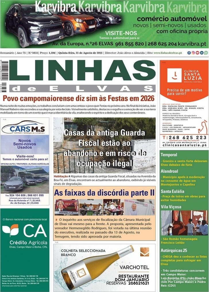 Capa Linhas de Elvas - 2025-08-21