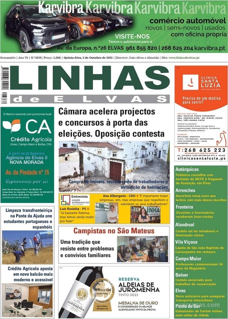 Capa Linhas de Elvas - 2025-10-02