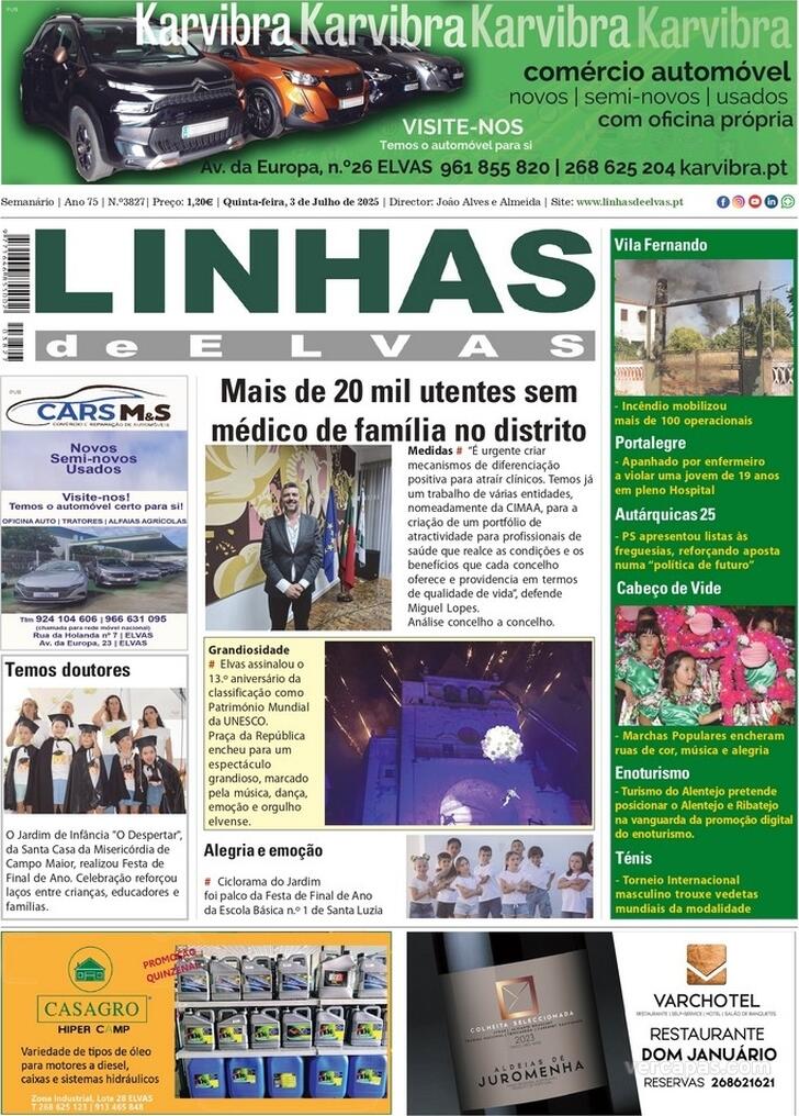 Capa Linhas de Elvas - 2025-07-03