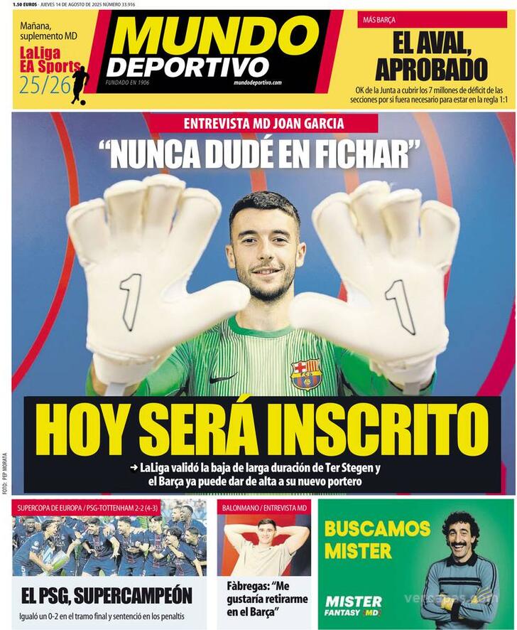 Capa Mundo Deportivo - 2025-08-14