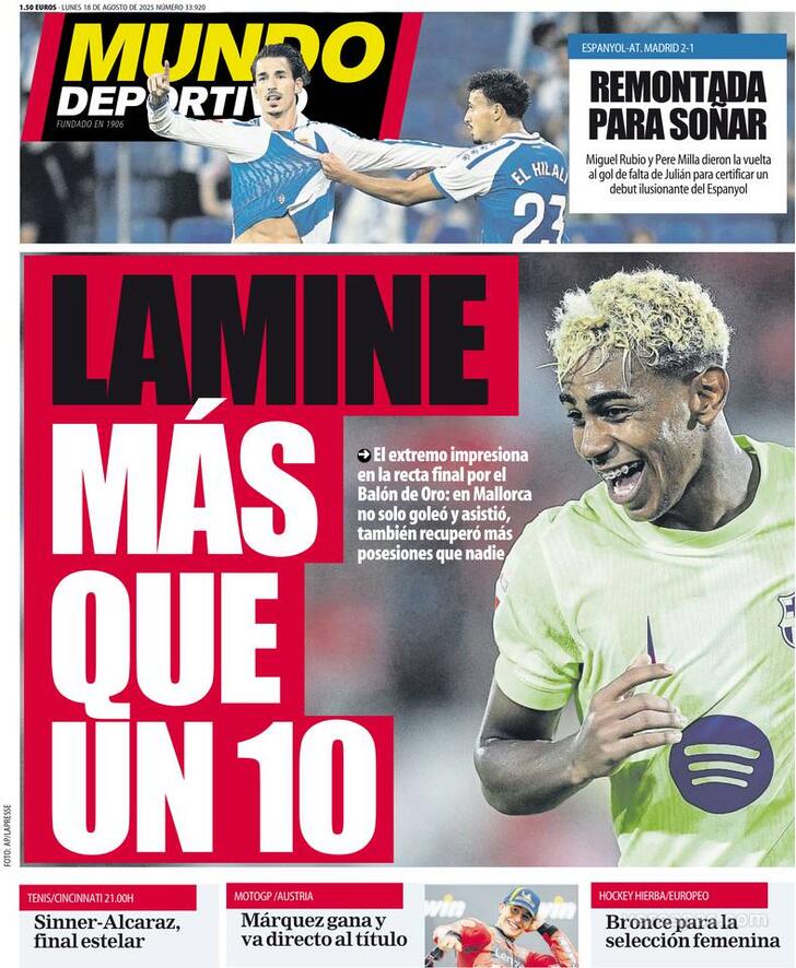 Capa Mundo Deportivo - 2025-08-18