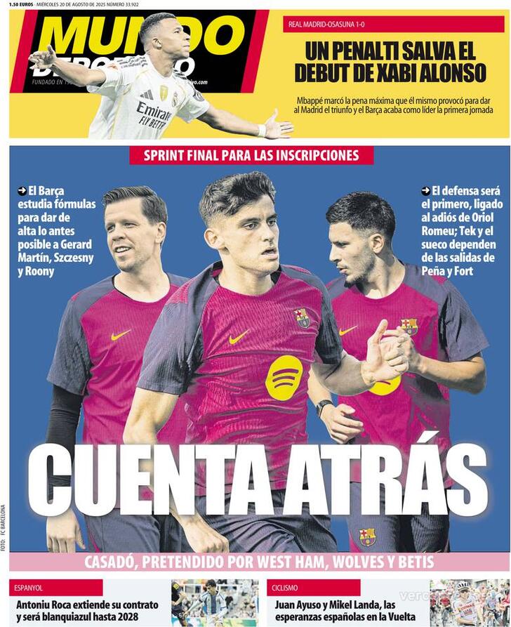 Capa Mundo Deportivo - 2025-08-20