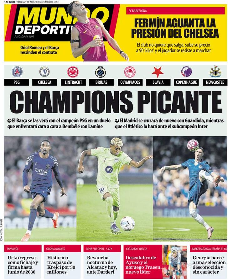 Capa Mundo Deportivo - 2025-08-29