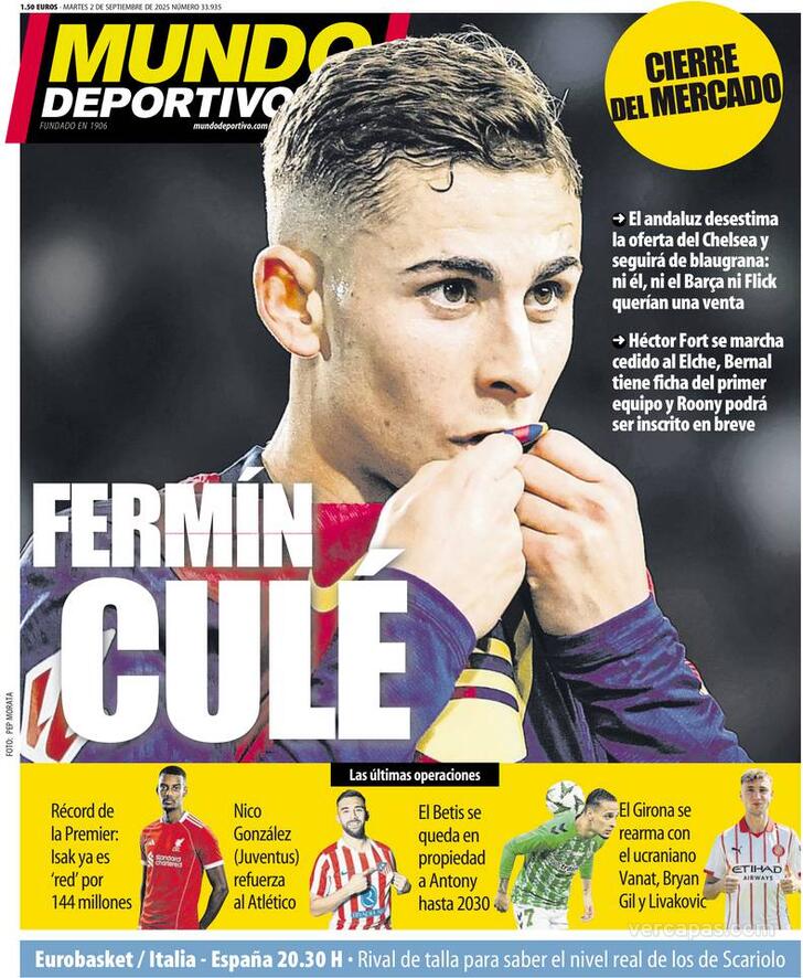 Capa Mundo Deportivo - 2025-09-02