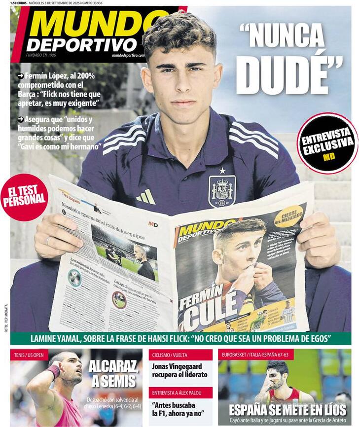 Capa Mundo Deportivo - 2025-09-03