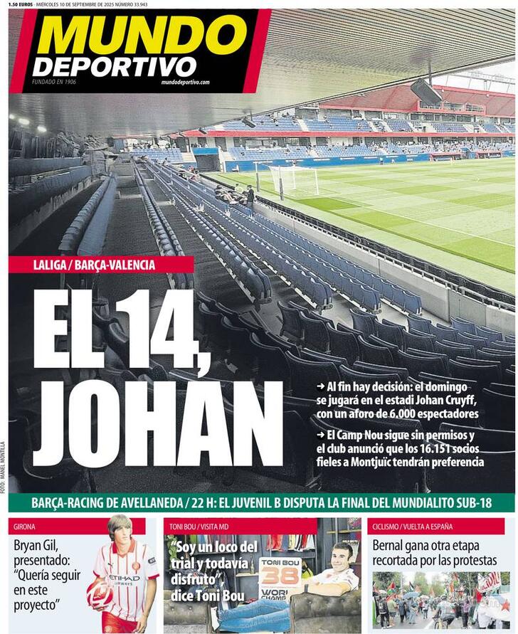 Capa Mundo Deportivo - 2025-09-10