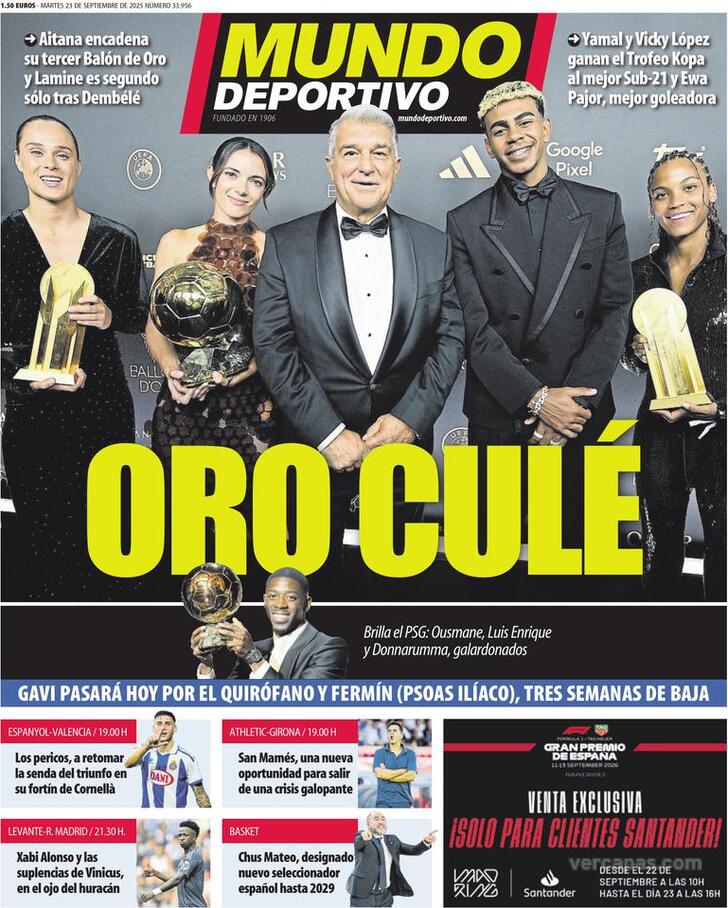 Capa Mundo Deportivo - 2025-09-23