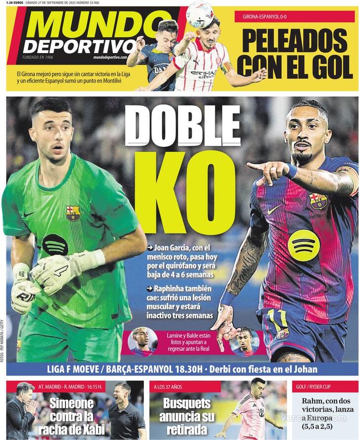 Capa Mundo Deportivo - 2025-09-27