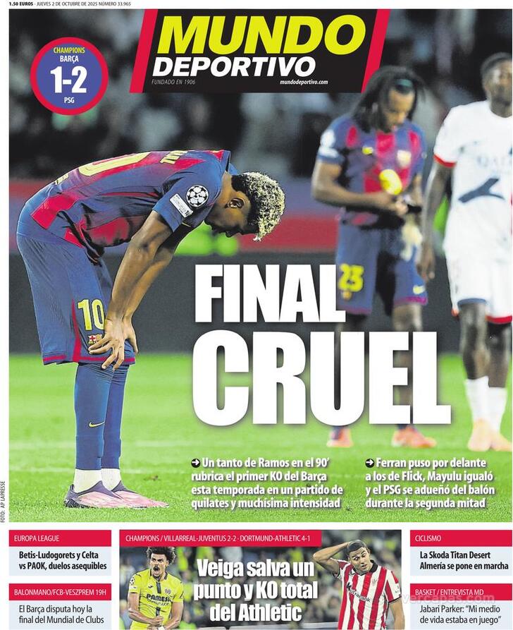 Capa Mundo Deportivo - 2025-10-02