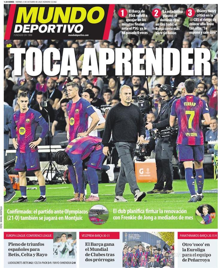 Capa Mundo Deportivo - 2025-10-03