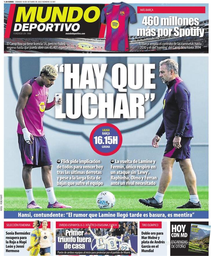 Capa Mundo Deportivo - 2025-10-18