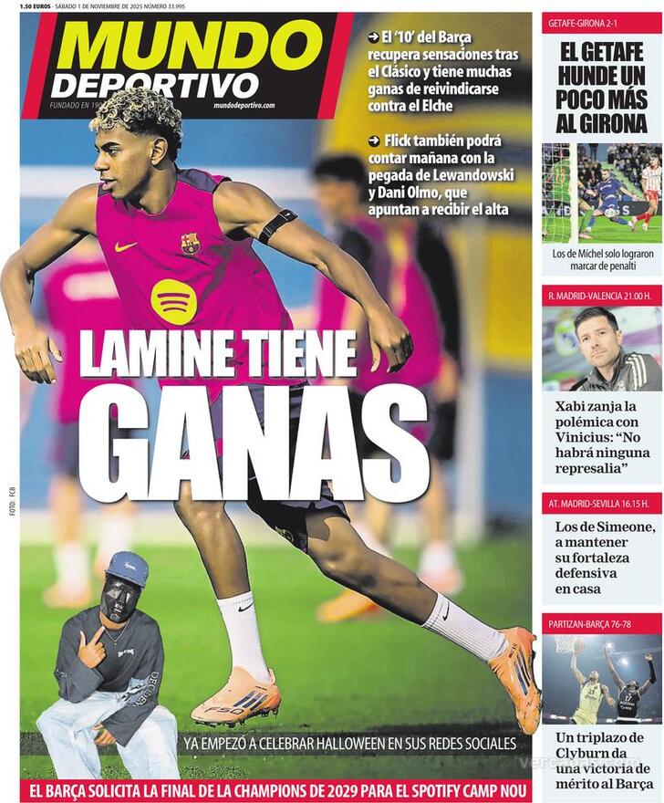 Capa Mundo Deportivo - 2025-11-01