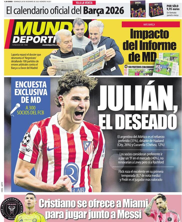 Capa Mundo Deportivo - 2025-12-28