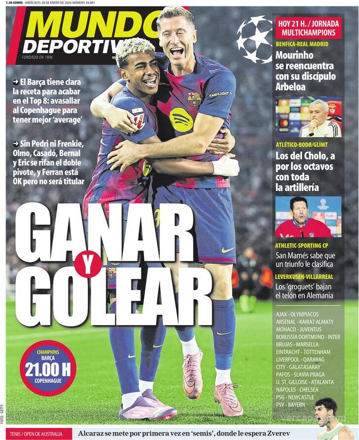 Capa Mundo Deportivo - 2026-01-28