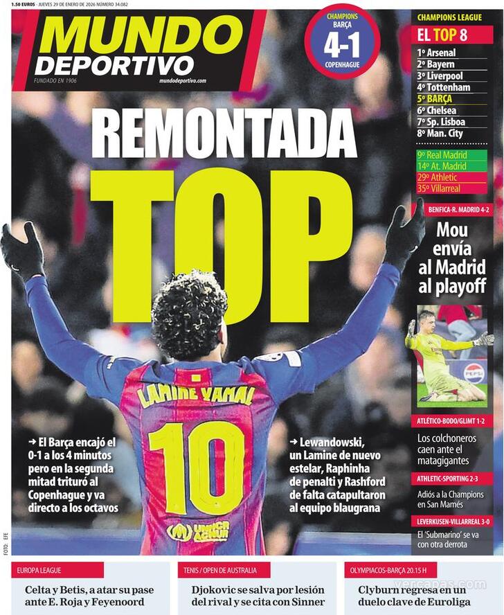 Capa Mundo Deportivo - 2026-01-29