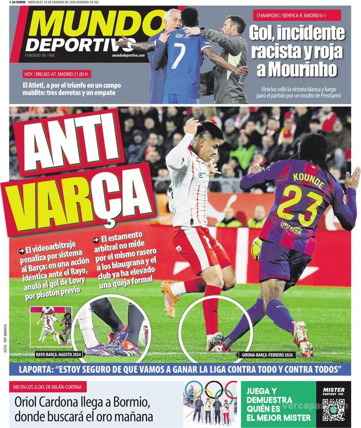 Capa Mundo Deportivo - 2026-02-18