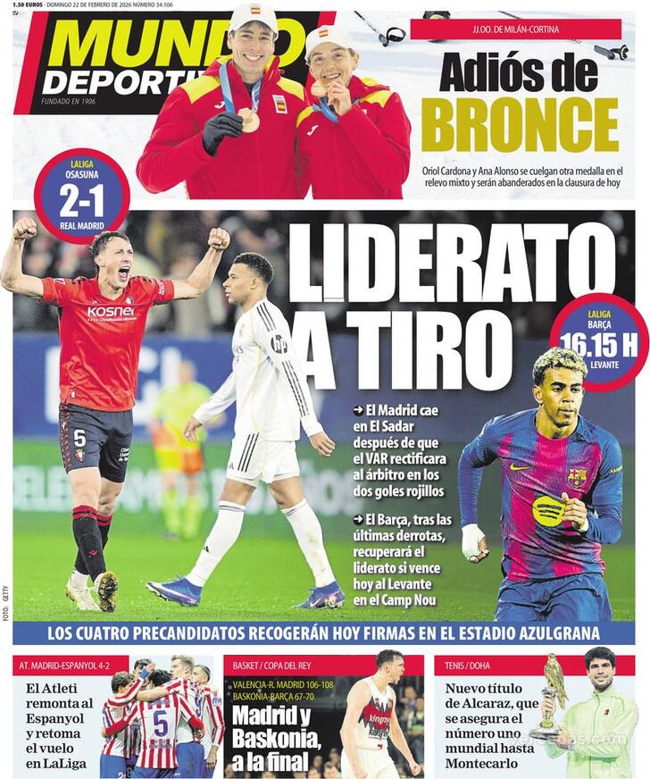 Capa Mundo Deportivo - 2026-02-22