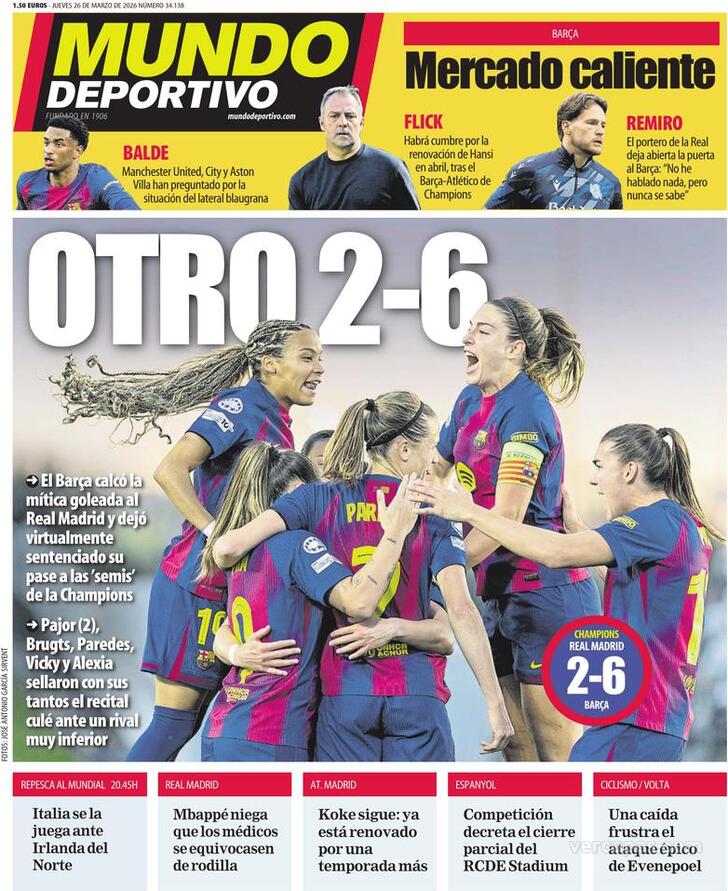 Capa Mundo Deportivo - 2026-03-26