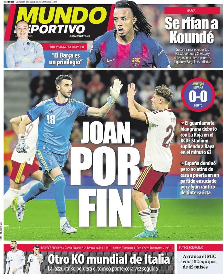 Capa Mundo Deportivo - 2026-04-01
