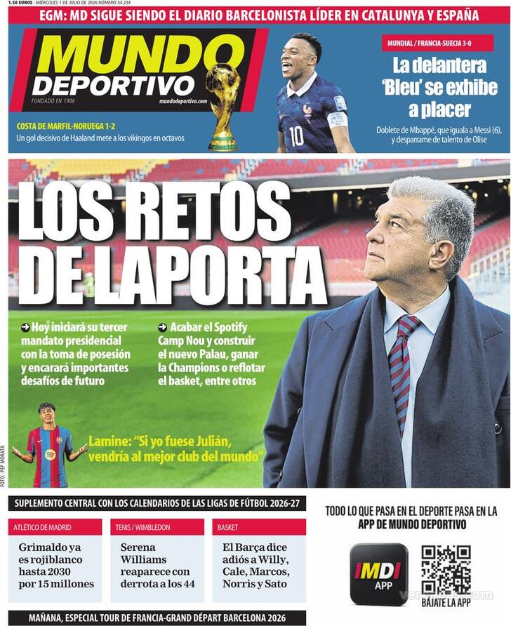 Capa Mundo Deportivo - 2026-07-01
