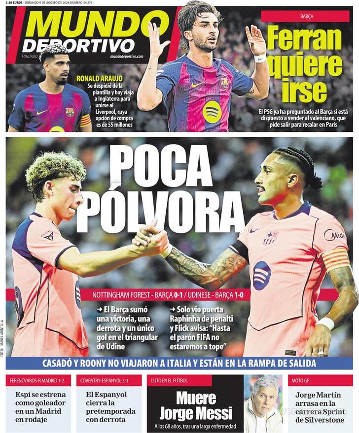 Capa Mundo Deportivo - 2026-08-09