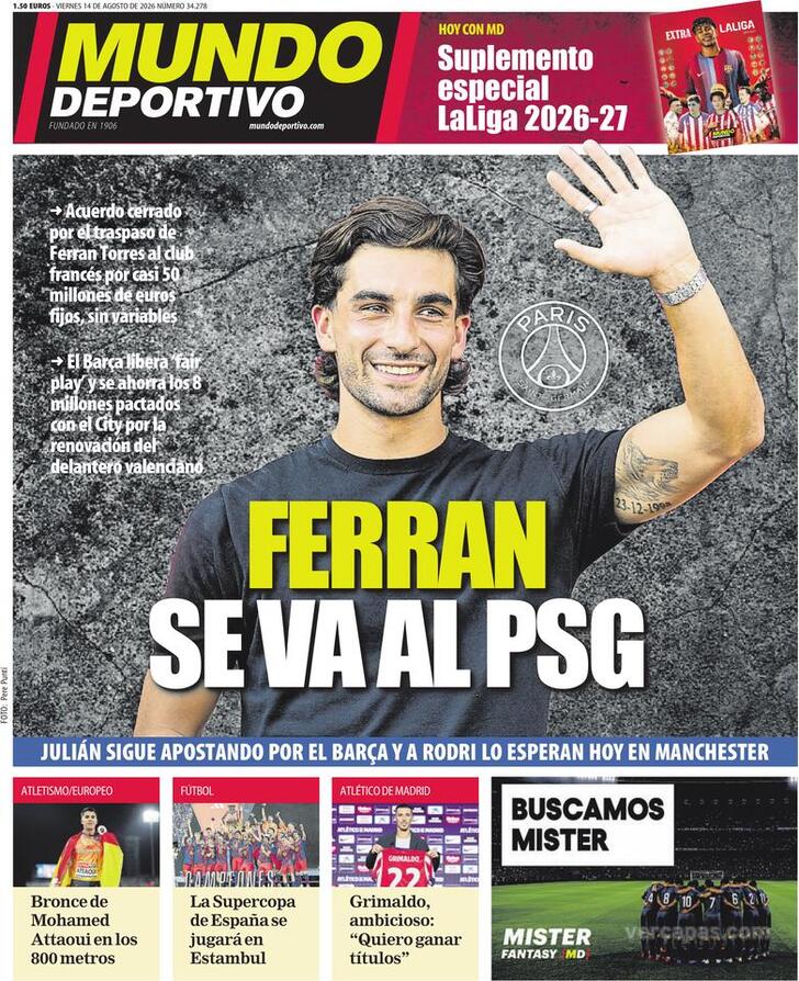 Capa Mundo Deportivo - 2026-08-14