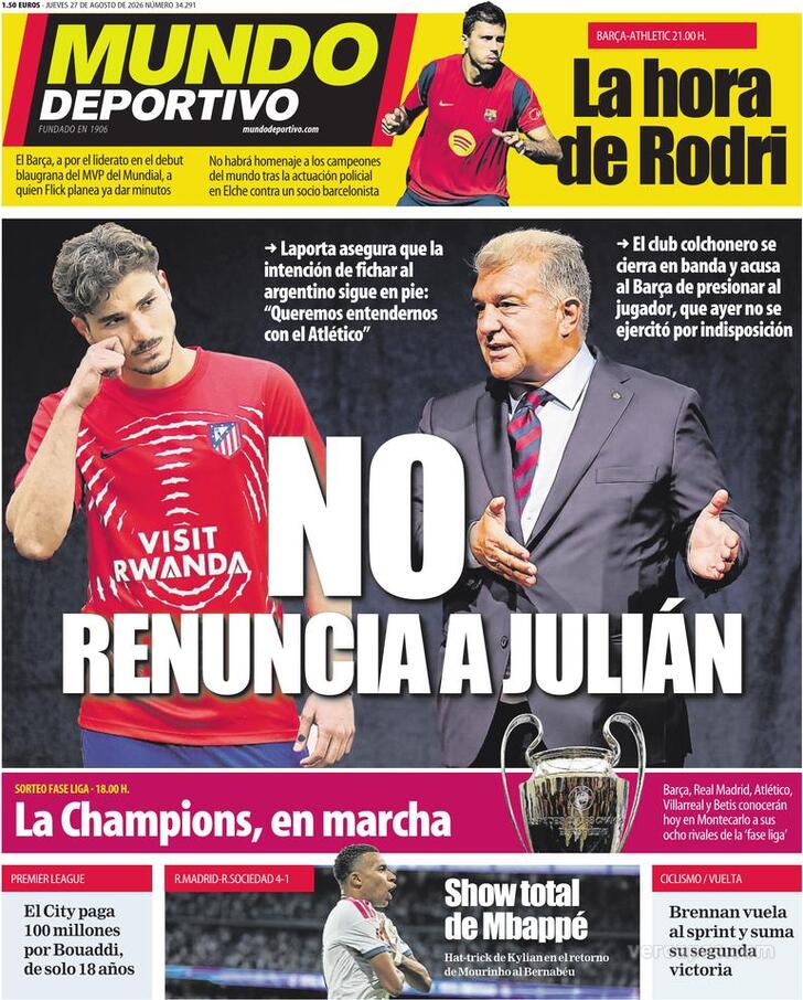 Capa Mundo Deportivo - 2026-08-27