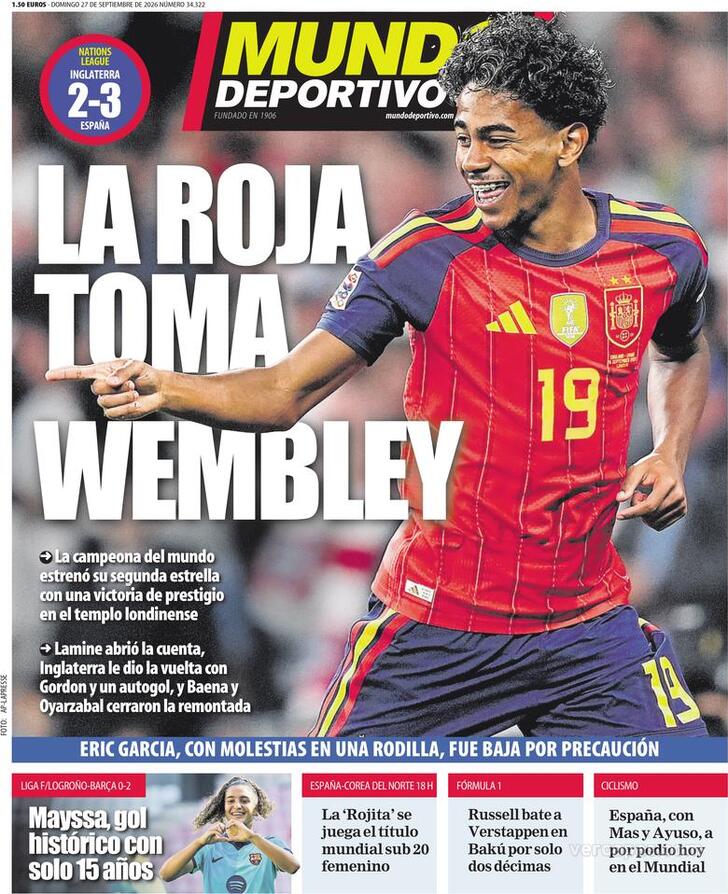Capa Mundo Deportivo - 2026-09-27