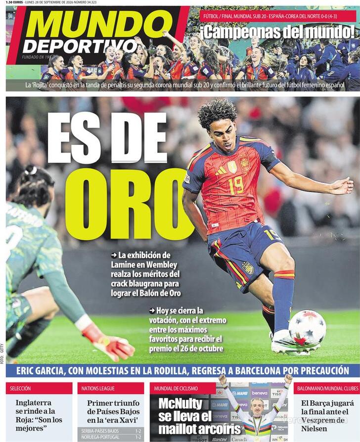 Capa Mundo Deportivo - 2026-09-28